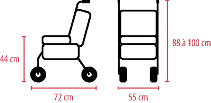 Rollator 4 roues avec siège CARE LUX
