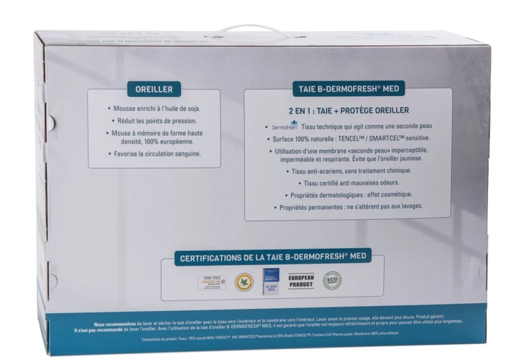 Oreiller à mémoire de forme B-DERMOFRESH